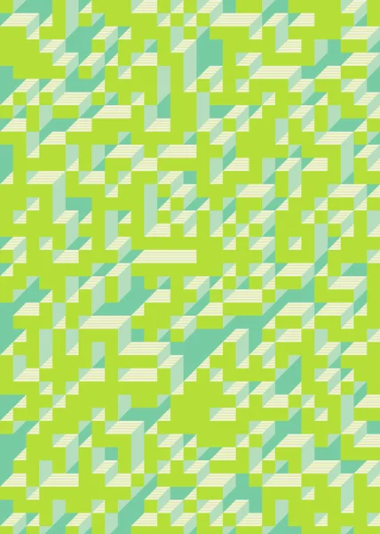 Edward Zajec 'in 1971' deki Il Cubo 'sunun uygulanması. Esasen 8 taştan oluşan bir Truchet fayans seti ve yerleştirme sanatı illüstrasyonu için kurallar