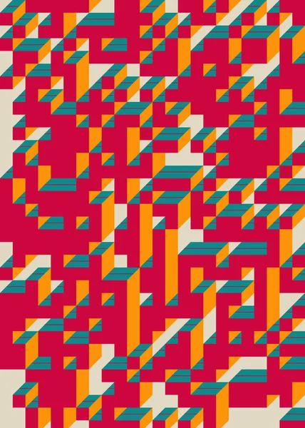 Edward Zajec 'in 1971' deki Il Cubo 'sunun uygulanması. Esasen 8 taştan oluşan bir Truchet fayans seti ve yerleştirme sanatı illüstrasyonu için kurallar