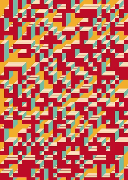 Edward Zajec 'in 1971' deki Il Cubo 'sunun uygulanması. Esasen 8 taştan oluşan bir Truchet fayans seti ve yerleştirme sanatı illüstrasyonu için kurallar