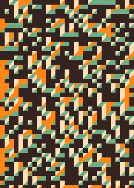 Edward Zajec 'in 1971' deki Il Cubo 'sunun uygulanması. Esasen 8 taştan oluşan bir Truchet fayans seti ve yerleştirme sanatı illüstrasyonu için kurallar