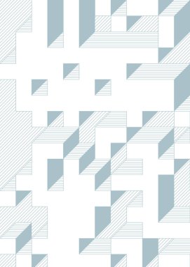 Edward Zajec 'in 1971' deki Il Cubo 'sunun uygulanması. Esasen 8 taştan oluşan bir Truchet fayans seti ve yerleştirme sanatı illüstrasyonu için kurallar