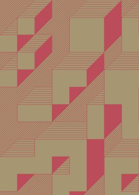 Edward Zajec 'in 1971' deki Il Cubo 'sunun uygulanması. Esasen 8 taştan oluşan bir Truchet fayans seti ve yerleştirme sanatı illüstrasyonu için kurallar