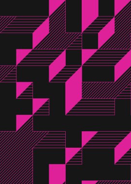 Edward Zajec 'in 1971' deki Il Cubo 'sunun uygulanması. Esasen 8 taştan oluşan bir Truchet fayans seti ve yerleştirme sanatı illüstrasyonu için kurallar