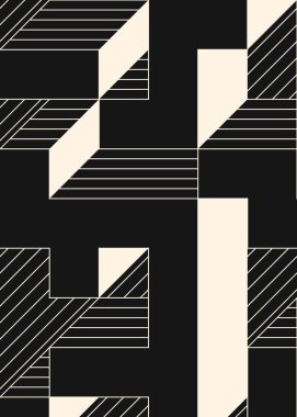 Edward Zajec 'in 1971' deki Il Cubo 'sunun uygulanması. Esasen 8 taştan oluşan bir Truchet fayans seti ve yerleştirme sanatı illüstrasyonu için kurallar