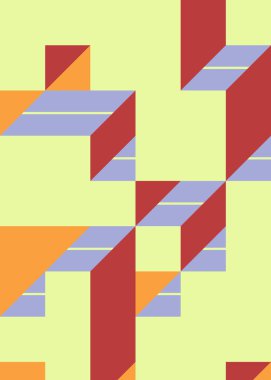 Edward Zajec 'in 1971' deki Il Cubo 'sunun uygulanması. Esasen 8 taştan oluşan bir Truchet fayans seti ve yerleştirme sanatı illüstrasyonu için kurallar