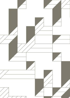 Edward Zajec 'in 1971' deki Il Cubo 'sunun uygulanması. Esasen 8 taştan oluşan bir Truchet fayans seti ve yerleştirme sanatı illüstrasyonu için kurallar