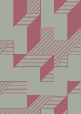 Edward Zajec 'in 1971' deki Il Cubo 'sunun uygulanması. Esasen 8 taştan oluşan bir Truchet fayans seti ve yerleştirme sanatı illüstrasyonu için kurallar