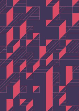 Edward Zajec 'in 1971' deki Il Cubo 'sunun uygulanması. Esasen 8 taştan oluşan bir Truchet fayans seti ve yerleştirme sanatı illüstrasyonu için kurallar