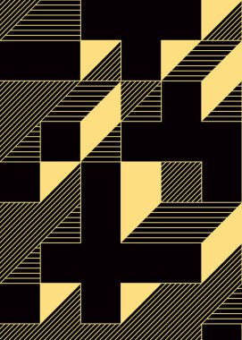 Edward Zajec 'in 1971' deki Il Cubo 'sunun uygulanması. Esasen 8 taştan oluşan bir Truchet fayans seti ve yerleştirme sanatı illüstrasyonu için kurallar