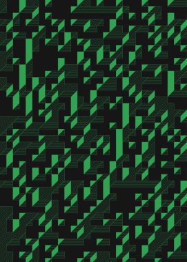 Edward Zajec 'in 1971' deki Il Cubo 'sunun uygulanması. Esasen 8 taştan oluşan bir Truchet fayans seti ve yerleştirme sanatı illüstrasyonu için kurallar