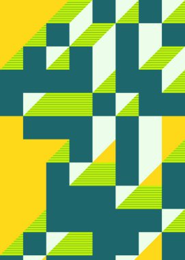 Edward Zajec 'in 1971' deki Il Cubo 'sunun uygulanması. Esasen 8 taştan oluşan bir Truchet fayans seti ve yerleştirme sanatı illüstrasyonu için kurallar