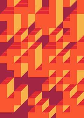 Edward Zajec 'in 1971' deki Il Cubo 'sunun uygulanması. Esasen 8 taştan oluşan bir Truchet fayans seti ve yerleştirme sanatı illüstrasyonu için kurallar