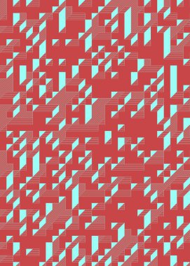 Edward Zajec 'in 1971' deki Il Cubo 'sunun uygulanması. Esasen 8 taştan oluşan bir Truchet fayans seti ve yerleştirme sanatı illüstrasyonu için kurallar