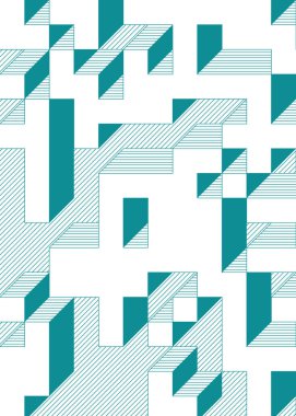 Edward Zajec 'in 1971' deki Il Cubo 'sunun uygulanması. Esasen 8 taştan oluşan bir Truchet fayans seti ve yerleştirme sanatı illüstrasyonu için kurallar