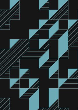 Edward Zajec 'in 1971' deki Il Cubo 'sunun uygulanması. Esasen 8 taştan oluşan bir Truchet fayans seti ve yerleştirme sanatı illüstrasyonu için kurallar