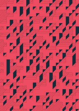 Edward Zajec 'in 1971' deki Il Cubo 'sunun uygulanması. Esasen 8 taştan oluşan bir Truchet fayans seti ve yerleştirme sanatı illüstrasyonu için kurallar