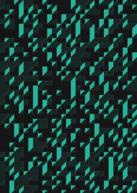 Edward Zajec 'in 1971' deki Il Cubo 'sunun uygulanması. Esasen 8 taştan oluşan bir Truchet fayans seti ve yerleştirme sanatı illüstrasyonu için kurallar