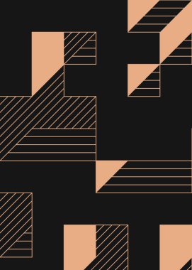 Edward Zajec 'in 1971' deki Il Cubo 'sunun uygulanması. Esasen 8 taştan oluşan bir Truchet fayans seti ve yerleştirme sanatı illüstrasyonu için kurallar