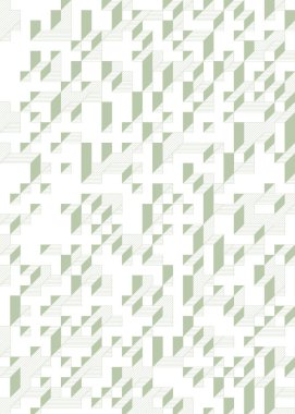 Edward Zajec 'in 1971' deki Il Cubo 'sunun uygulanması. Esasen 8 taştan oluşan bir Truchet fayans seti ve yerleştirme sanatı illüstrasyonu için kurallar