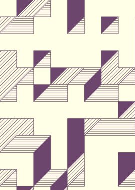 Edward Zajec 'in 1971' deki Il Cubo 'sunun uygulanması. Esasen 8 taştan oluşan bir Truchet fayans seti ve yerleştirme sanatı illüstrasyonu için kurallar