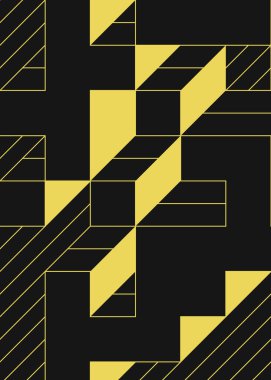 Edward Zajec 'in 1971' deki Il Cubo 'sunun uygulanması. Esasen 8 taştan oluşan bir Truchet fayans seti ve yerleştirme sanatı illüstrasyonu için kurallar