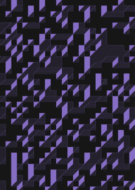 Edward Zajec 'in 1971' deki Il Cubo 'sunun uygulanması. Esasen 8 taştan oluşan bir Truchet fayans seti ve yerleştirme sanatı illüstrasyonu için kurallar