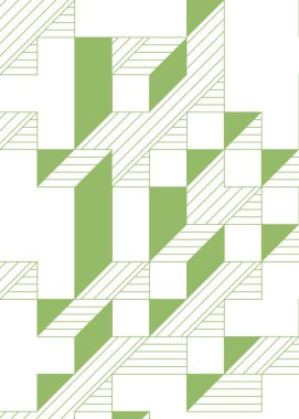 Edward Zajec 'in 1971' deki Il Cubo 'sunun uygulanması. Esasen 8 taştan oluşan bir Truchet fayans seti ve yerleştirme sanatı illüstrasyonu için kurallar