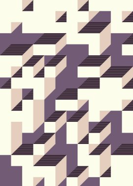 Edward Zajec 'in 1971' deki Il Cubo 'sunun uygulanması. Esasen 8 taştan oluşan bir Truchet fayans seti ve yerleştirme sanatı illüstrasyonu için kurallar