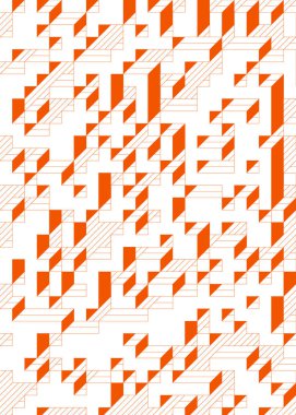 Edward Zajec 'in 1971' deki Il Cubo 'sunun uygulanması. Esasen 8 taştan oluşan bir Truchet fayans seti ve yerleştirme sanatı illüstrasyonu için kurallar