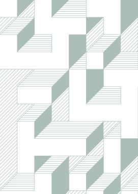 Edward Zajec 'in 1971' deki Il Cubo 'sunun uygulanması. Esasen 8 taştan oluşan bir Truchet fayans seti ve yerleştirme sanatı illüstrasyonu için kurallar