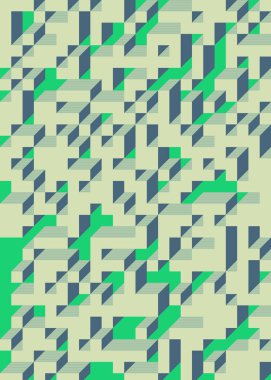 Edward Zajec 'in 1971' deki Il Cubo 'sunun uygulanması. Esasen 8 taştan oluşan bir Truchet fayans seti ve yerleştirme sanatı illüstrasyonu için kurallar