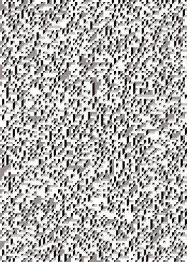 Edward Zajec 'in 1971' deki Il Cubo 'sunun uygulanması. Esasen 8 taştan oluşan bir Truchet fayans seti ve yerleştirme sanatı illüstrasyonu için kurallar