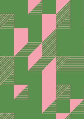 Edward Zajec 'in 1971' deki Il Cubo 'sunun uygulanması. Esasen 8 taştan oluşan bir Truchet fayans seti ve yerleştirme sanatı illüstrasyonu için kurallar