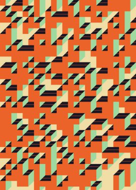 Edward Zajec 'in 1971' deki Il Cubo 'sunun uygulanması. Esasen 8 taştan oluşan bir Truchet fayans seti ve yerleştirme sanatı illüstrasyonu için kurallar