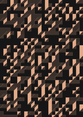 Edward Zajec 'in 1971' deki Il Cubo 'sunun uygulanması. Esasen 8 taştan oluşan bir Truchet fayans seti ve yerleştirme sanatı illüstrasyonu için kurallar