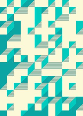 Edward Zajec 'in 1971' deki Il Cubo 'sunun uygulanması. Esasen 8 taştan oluşan bir Truchet fayans seti ve yerleştirme sanatı illüstrasyonu için kurallar