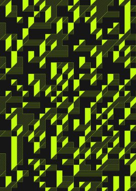 Edward Zajec 'in 1971' deki Il Cubo 'sunun uygulanması. Esasen 8 taştan oluşan bir Truchet fayans seti ve yerleştirme sanatı illüstrasyonu için kurallar