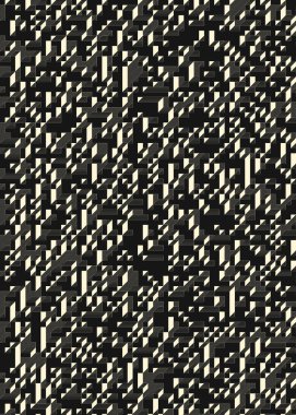 Edward Zajec 'in 1971' deki Il Cubo 'sunun uygulanması. Esasen 8 taştan oluşan bir Truchet fayans seti ve yerleştirme sanatı illüstrasyonu için kurallar