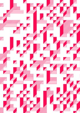 Edward Zajec 'in 1971' deki Il Cubo 'sunun uygulanması. Esasen 8 taştan oluşan bir Truchet fayans seti ve yerleştirme sanatı illüstrasyonu için kurallar