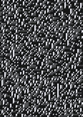 Edward Zajec 'in 1971' deki Il Cubo 'sunun uygulanması. Esasen 8 taştan oluşan bir Truchet fayans seti ve yerleştirme sanatı illüstrasyonu için kurallar