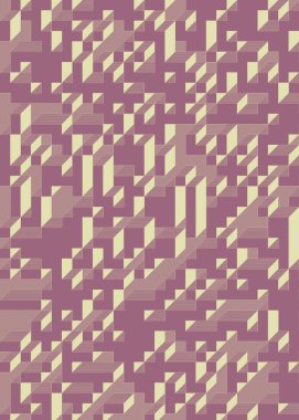 Edward Zajec 'in 1971' deki Il Cubo 'sunun uygulanması. Esasen 8 taştan oluşan bir Truchet fayans seti ve yerleştirme sanatı illüstrasyonu için kurallar