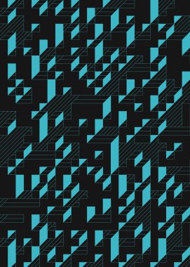 Edward Zajec 'in 1971' deki Il Cubo 'sunun uygulanması. Esasen 8 taştan oluşan bir Truchet fayans seti ve yerleştirme sanatı illüstrasyonu için kurallar