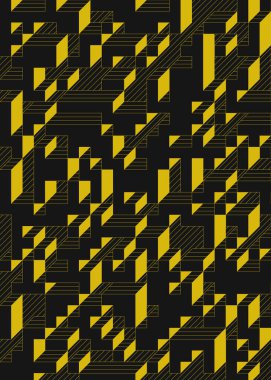 Edward Zajec 'in 1971' deki Il Cubo 'sunun uygulanması. Esasen 8 taştan oluşan bir Truchet fayans seti ve yerleştirme sanatı illüstrasyonu için kurallar