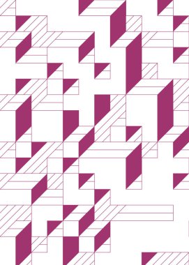 Edward Zajec 'in 1971' deki Il Cubo 'sunun uygulanması. Esasen 8 taştan oluşan bir Truchet fayans seti ve yerleştirme sanatı illüstrasyonu için kurallar