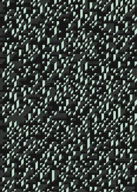 Edward Zajec 'in 1971' deki Il Cubo 'sunun uygulanması. Esasen 8 taştan oluşan bir Truchet fayans seti ve yerleştirme sanatı illüstrasyonu için kurallar