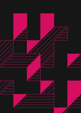 Edward Zajec 'in 1971' deki Il Cubo 'sunun uygulanması. Esasen 8 taştan oluşan bir Truchet fayans seti ve yerleştirme sanatı illüstrasyonu için kurallar