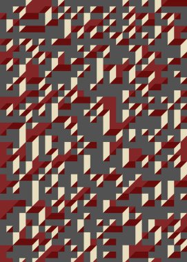 Edward Zajec 'in 1971' deki Il Cubo 'sunun uygulanması. Esasen 8 taştan oluşan bir Truchet fayans seti ve yerleştirme sanatı illüstrasyonu için kurallar