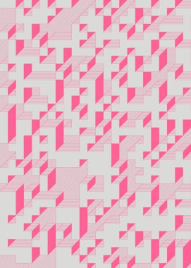 Edward Zajec 'in 1971' deki Il Cubo 'sunun uygulanması. Esasen 8 taştan oluşan bir Truchet fayans seti ve yerleştirme sanatı illüstrasyonu için kurallar