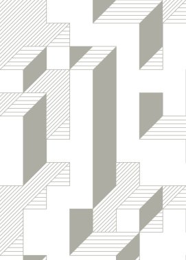 Edward Zajec 'in 1971' deki Il Cubo 'sunun uygulanması. Esasen 8 taştan oluşan bir Truchet fayans seti ve yerleştirme sanatı illüstrasyonu için kurallar