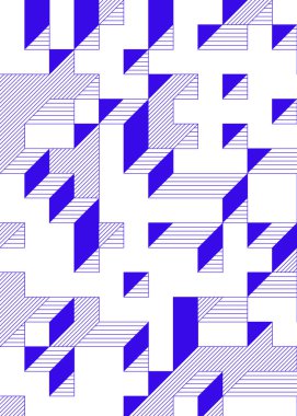 Edward Zajec 'in 1971' deki Il Cubo 'sunun uygulanması. Esasen 8 taştan oluşan bir Truchet fayans seti ve yerleştirme sanatı illüstrasyonu için kurallar